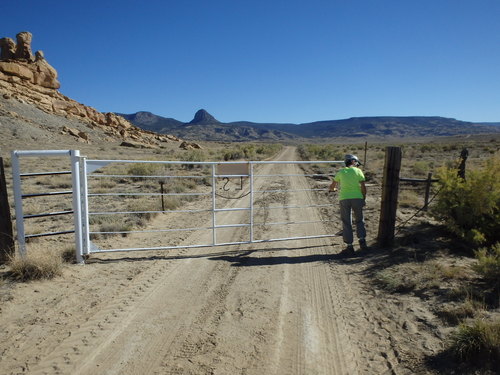 GDMBR: We were leaving the Rocking LS Ranch. We left the gate like we found it, closed.